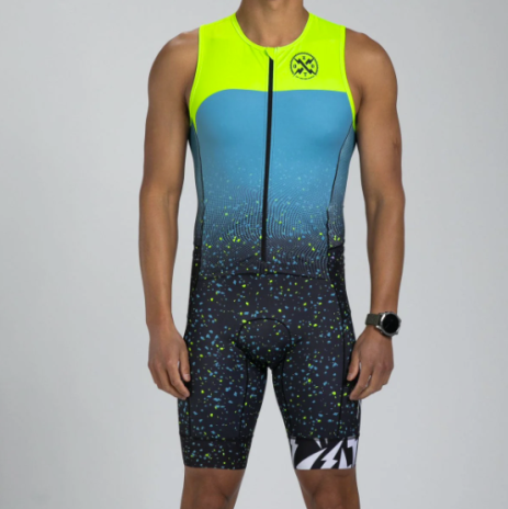 Трисьют ZOOT Men's Ltd Tri Aero Slvs Fz Racesuit - Electric 