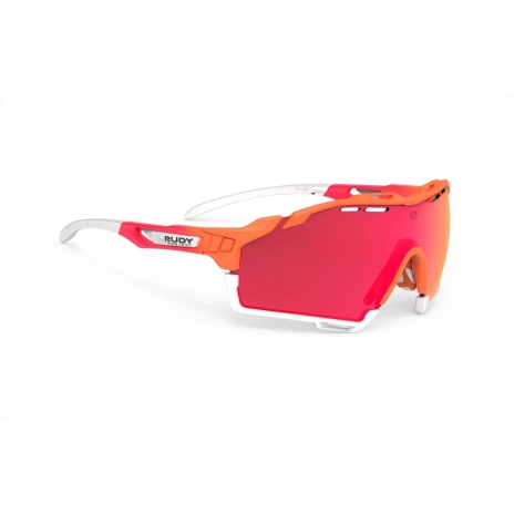 CUTLINE MANDARIN FADE CORAL FRAME WITH MULTILASER RED LENSES WHITE BUMPERS